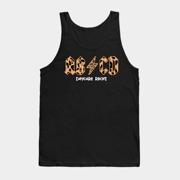 Funny Daycare Teacher ABCD Rock Daycare Rocks Tank Top by Vixel Art